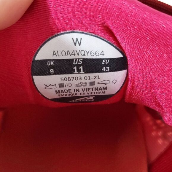 Altra Paradigm 5 Women's Red Athletic Shoes Zero-Drop Wide Toe Box Size 11 - Picture 10 of 10